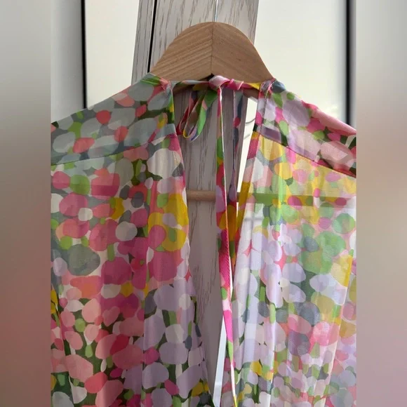 Kate Spade Colorful Floral Dots Beach Cover Up  MIDI Dress - Picture 7 of 11